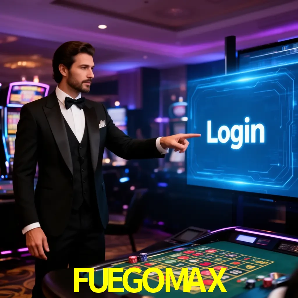 FUEGOMAX Login - OTP, cuenta y soporte Pantalla FUEGOMAX Login con OTP, contraseña, cuenta segura y soporte móvil